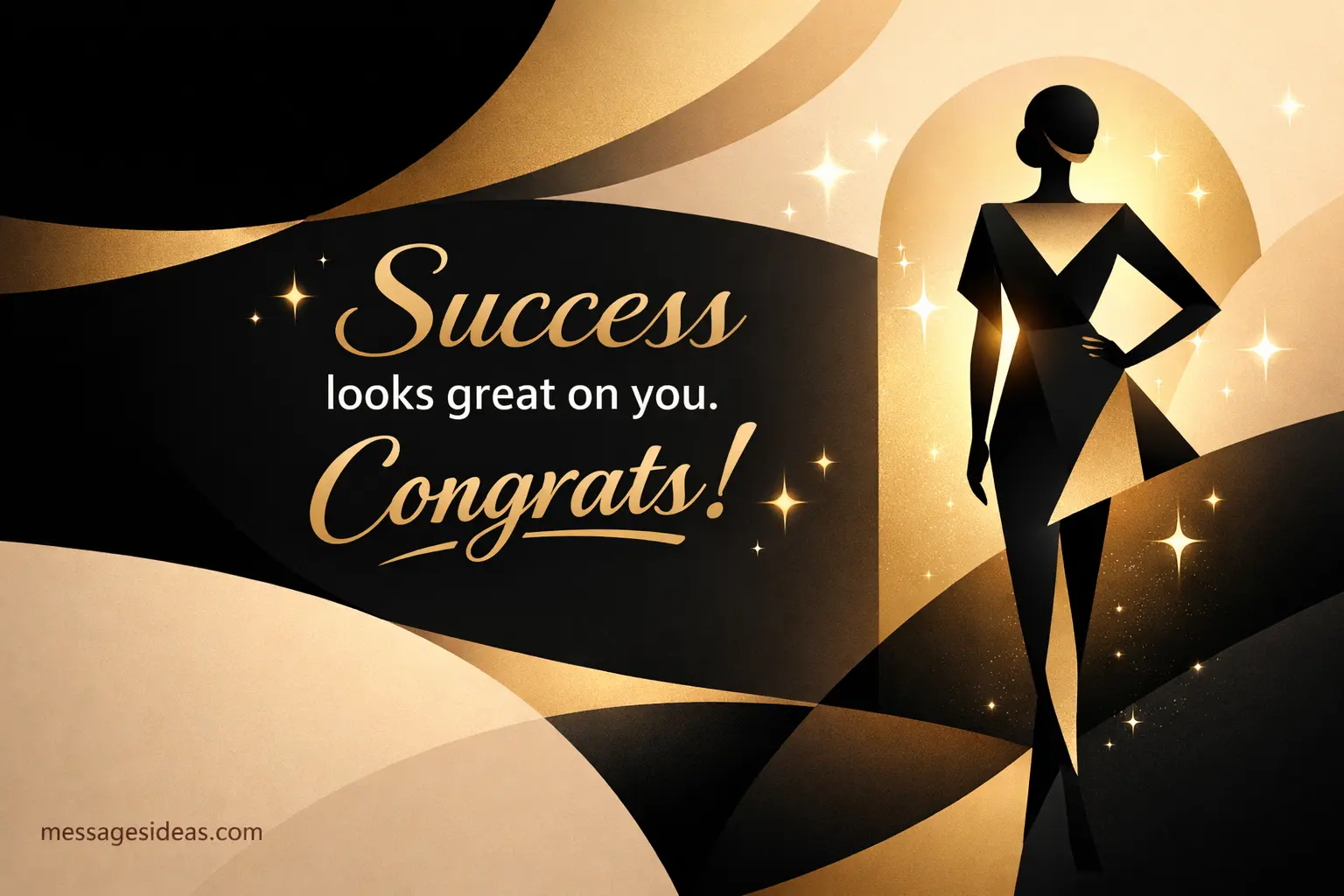 Minimal stylish illustration with elegant typography highlighting confidence and success message for career achievement.