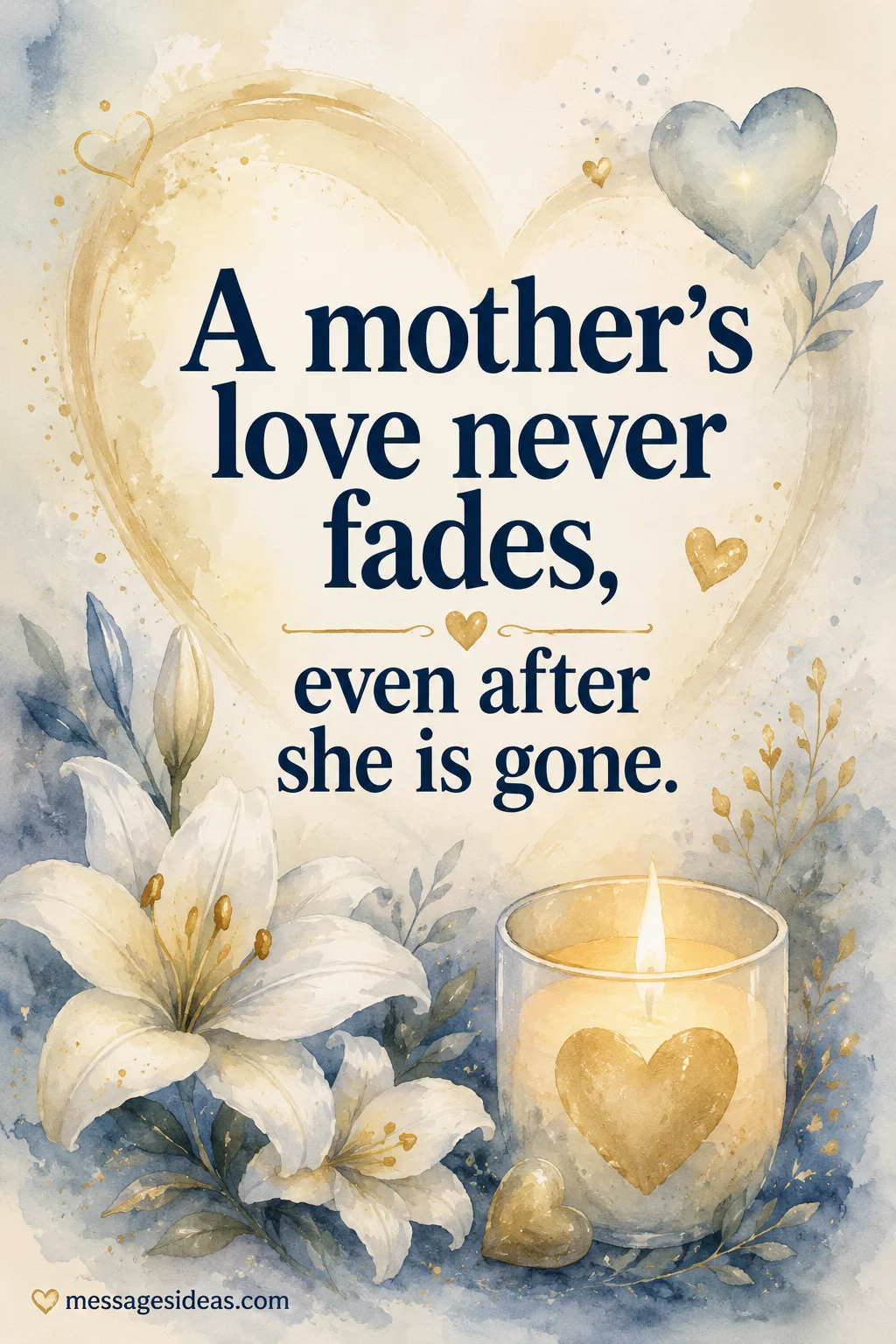 A mother’s love never fades condolence quote illustration