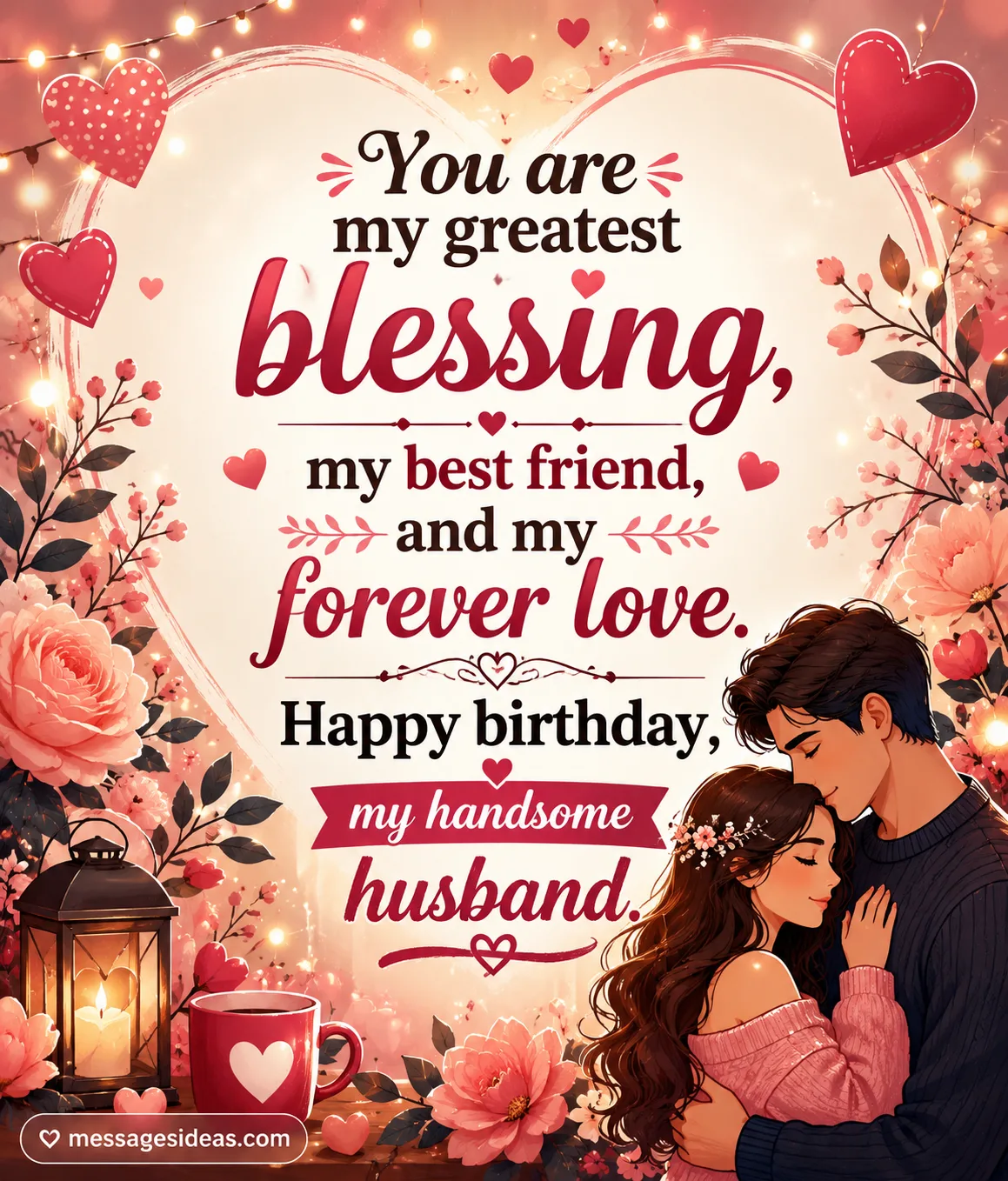 Romantic birthday love message for husband