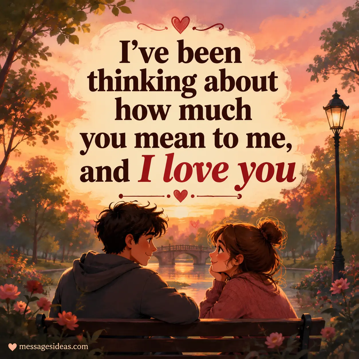 I've been thinking about how much you mean to me, and I love you