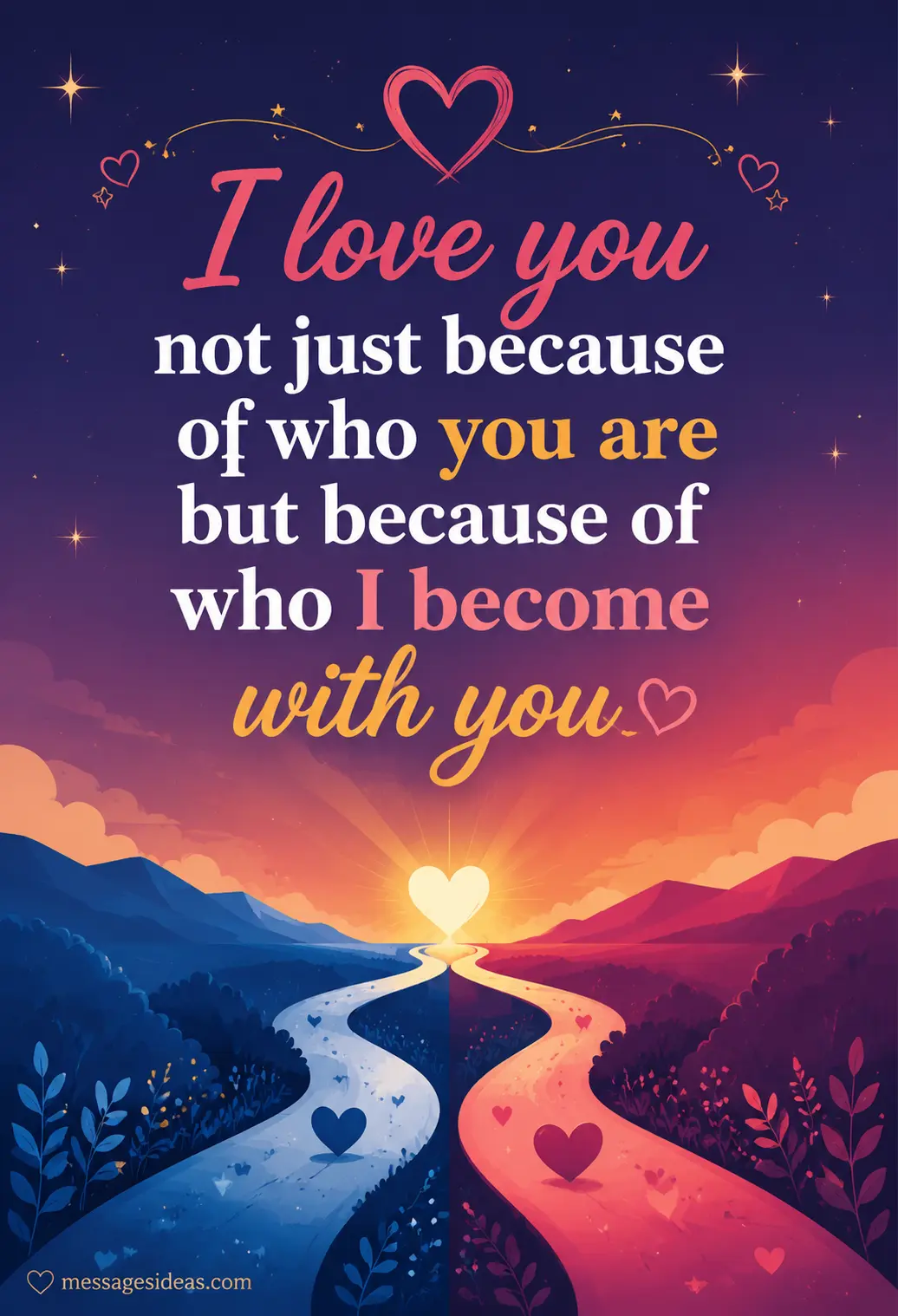 I love you not just because of who you are but because of who I become with you