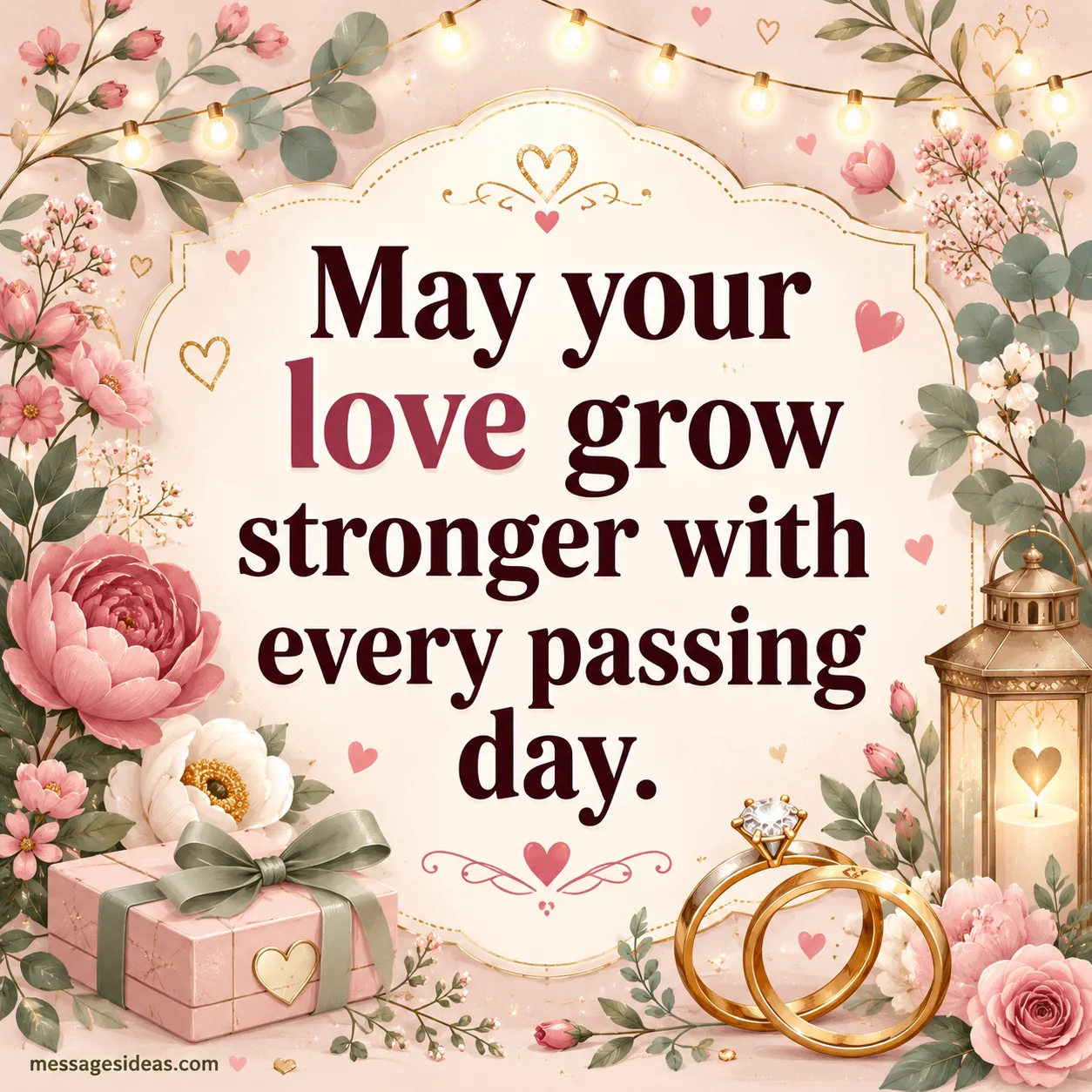 May your love grow stronger with every passing day